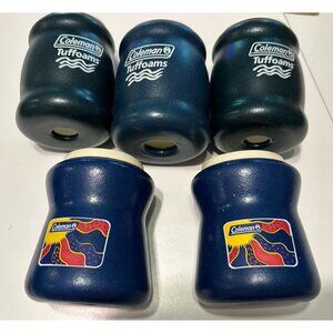 5 Vintage Coleman Tuffoams Foam Insulated Beer Soda Can Drink Koozies Coozies